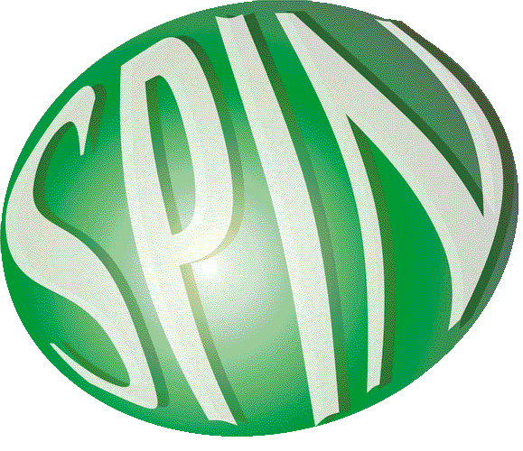 Logo des Sprachen Innovations Netzwerkes: ein Oval in dem das Wort SPIN steht.